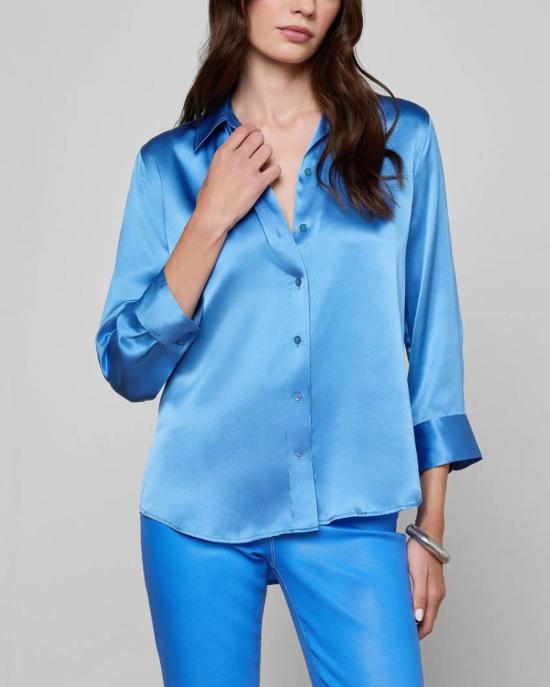  라장스 블라우스 다니 3/4 소매  레가타 블루 - L'AGENCE