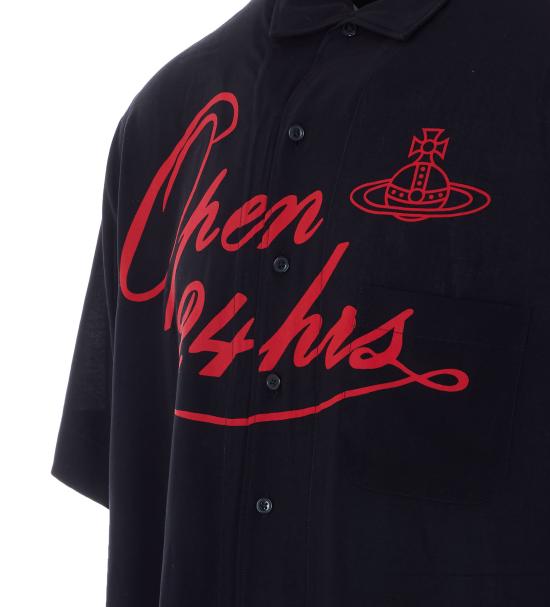 26SS 비비안웨스트우드 반팔 셔츠 2401004K W01CMN401 Black - VIVIENNE WESTWOOD