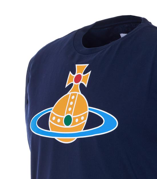 26SS 비비안웨스트우드 반팔 티셔츠 2G01000F J001MK410 Blue - VIVIENNE WESTWOOD