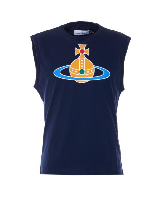 26SS 비비안웨스트우드 반팔 티셔츠 2G01000F J001MK410 Blue