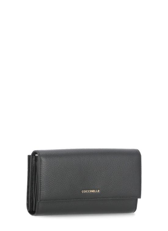 25FW 코치넬리 지갑 E2MW5118501 METALLIC SOFT001 Black - COCCINELLE