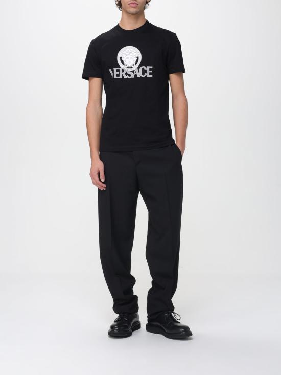 26SS 베르사체 반팔 티셔츠 10142261A10088 1B000 Black - VERSACE