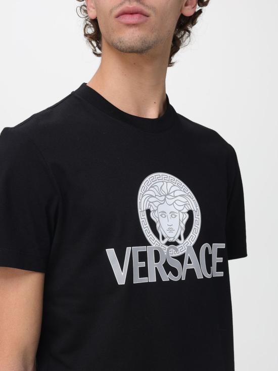 26SS 베르사체 반팔 티셔츠 10142261A10088 1B000 Black - VERSACE