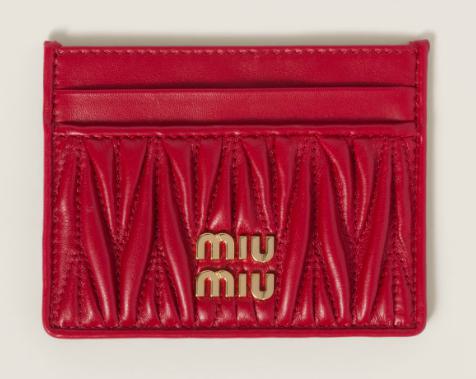 26SS 미우미우 마테라쎄 카드 나파레더 카드홀더 5MC076AFPP F0011 ROSSO Red