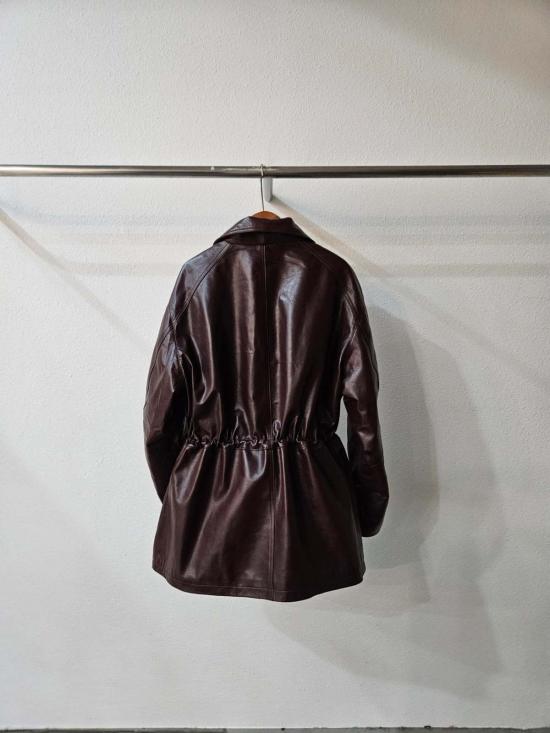  더 엔케이씨 스토어 가죽 자켓 NKC 스토어 카르멘 램스킨 가죽 재킷 버건디 - The NKC Store