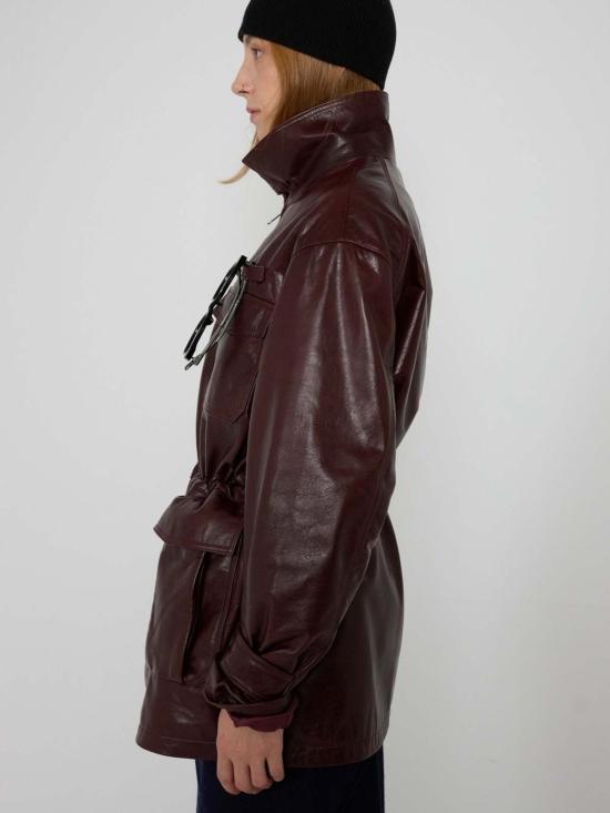  더 엔케이씨 스토어 가죽 자켓 NKC 스토어 카르멘 램스킨 가죽 재킷 버건디 - The NKC Store