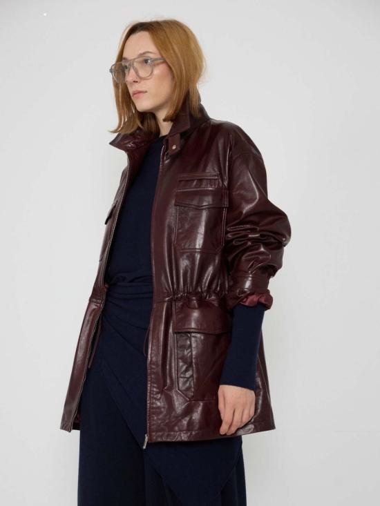  더 엔케이씨 스토어 가죽 자켓 NKC 스토어 카르멘 램스킨 가죽 재킷 버건디