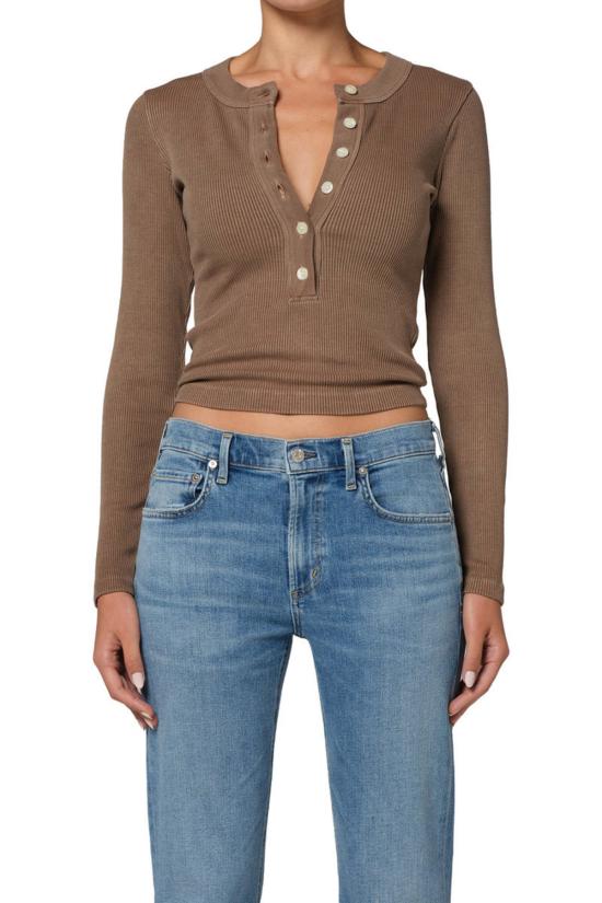  시티즌 오브 휴머니티 긴팔 티셔츠 인류의 시민 바라 헨리 탑 - CITIZEN OF HUMANITY