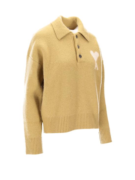 25FW 아미 ADC 알파카 폴로 스웨터 UPL408KN0135 3993 - AMI