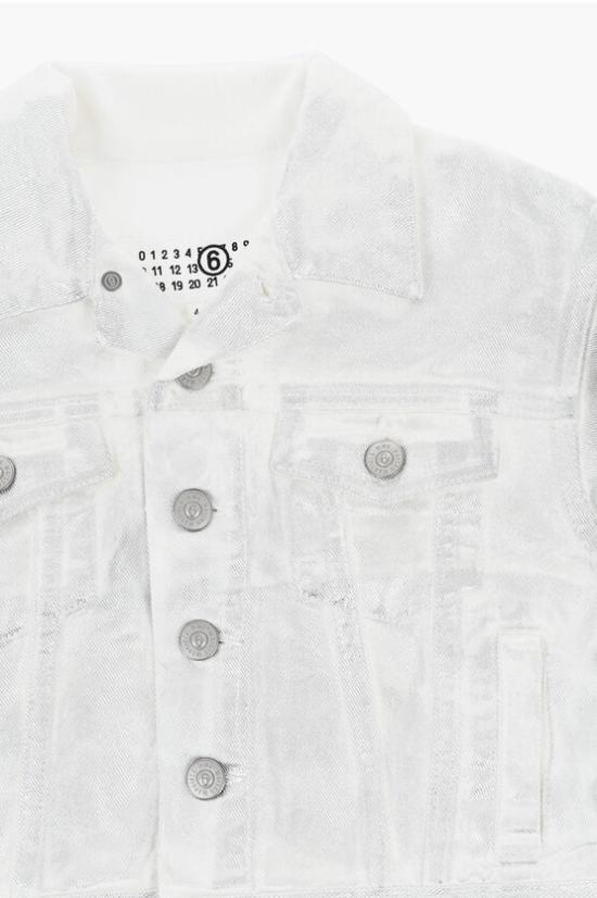  [키즈] 마르지엘라 데님 자켓 M60449 MM02J M6101 Bianco Argento - MAISON MARGIELA