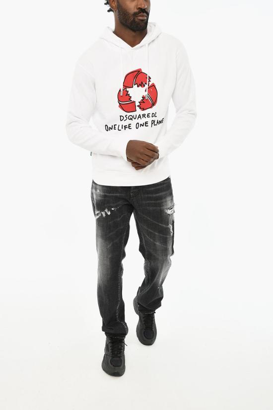  디스퀘어드2 후드 티셔츠 S78GU0074 S25591 100 White - DSQUARED2