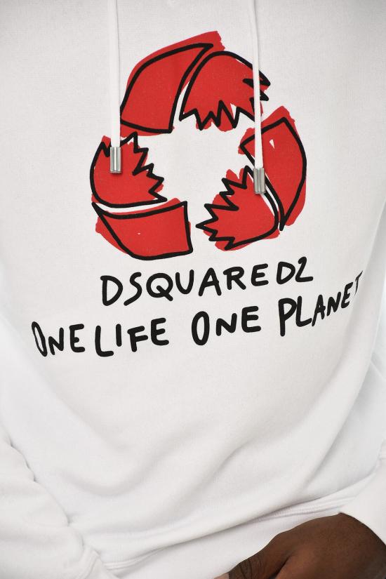  디스퀘어드2 후드 티셔츠 S78GU0074 S25591 100 White - DSQUARED2