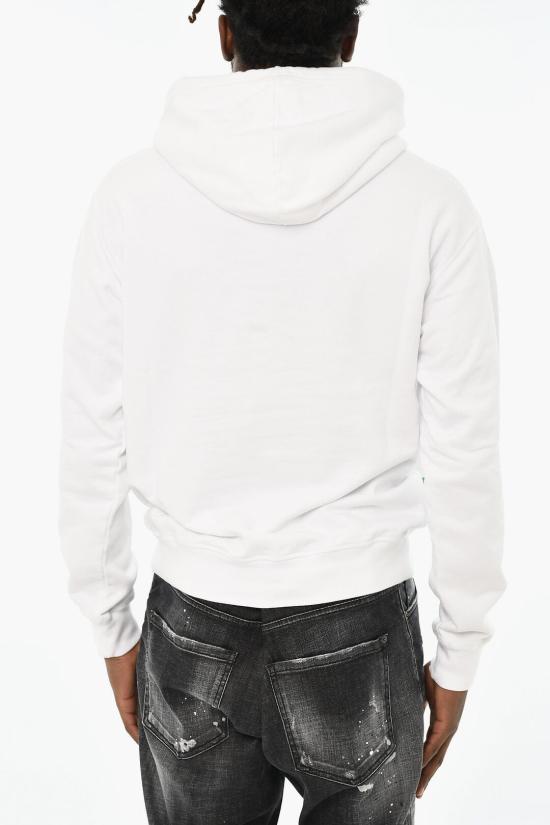  디스퀘어드2 후드 티셔츠 S78GU0075 S25591 100 Black White - DSQUARED2