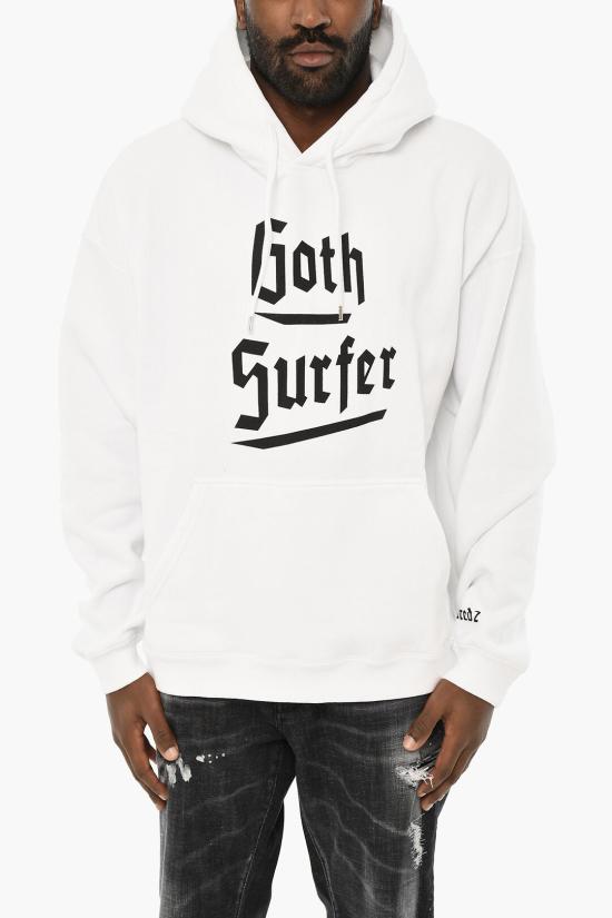  디스퀘어드2 후드 티셔츠 S74GU0690 S25516 100 Black White