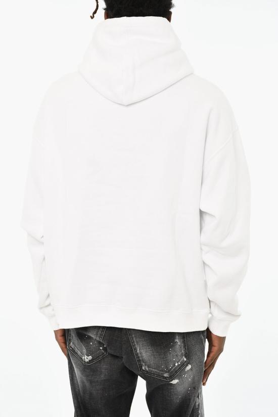  디스퀘어드2 후드 티셔츠 S74GU0690 S25516 100 Black White - DSQUARED2