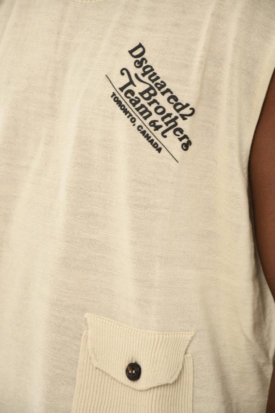  디스퀘어드2 민소매 티셔츠 S74HA1331 S18312 101 Beige - DSQUARED2