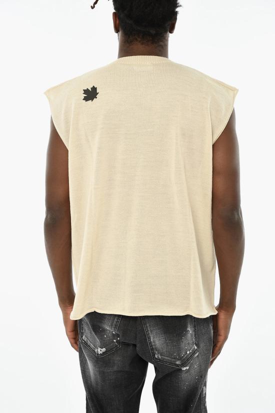  디스퀘어드2 민소매 티셔츠 S74HA1331 S18312 101 Beige - DSQUARED2