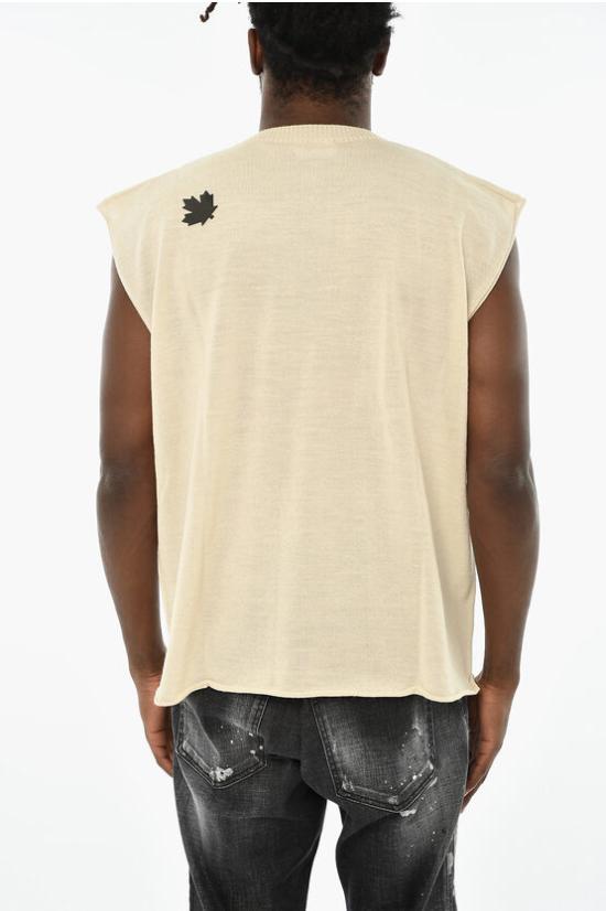  디스퀘어드2 민소매 티셔츠 S74HA1331 S18312 101 Beige - DSQUARED2