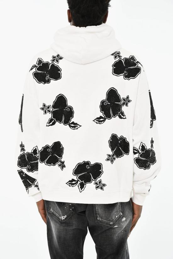  디스퀘어드2 후드 티셔츠 S74GU0689 S25516 100 Black White - DSQUARED2