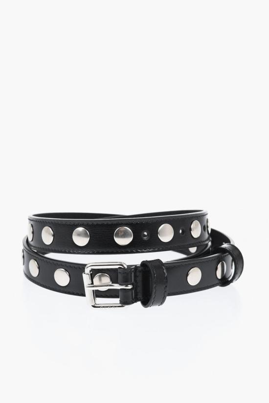  구찌 로고 스터드 레귤러 벨트 71573610O0G1000 Black