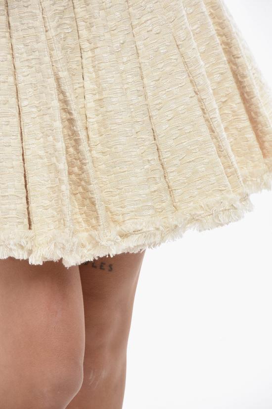  발망 숏 스커트 AF1LB725CD270AQ White - BALMAIN