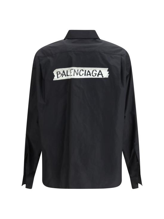 26SS 발렌시아가 긴팔 셔츠 857809TRM28 1000 BLACK - BALENCIAGA