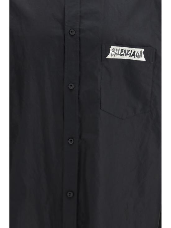 26SS 발렌시아가 긴팔 셔츠 857809TRM28 1000 BLACK - BALENCIAGA