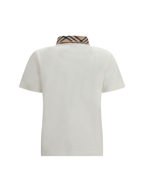26SS 버버리 체크 칼라 코튼 폴로 셔츠 8118958 B7078 WHITE - BURBERRY
