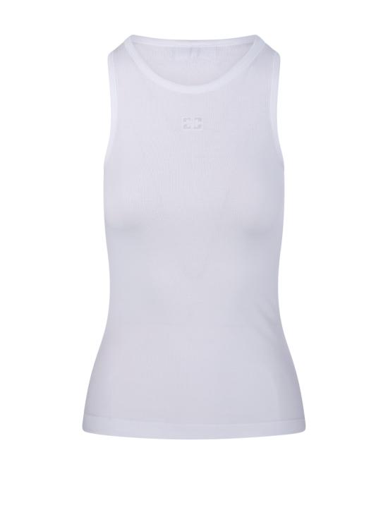 26SS 가니 토널 로고 코튼 립 탱크탑 A1050172 151 BRIGHT WHITE