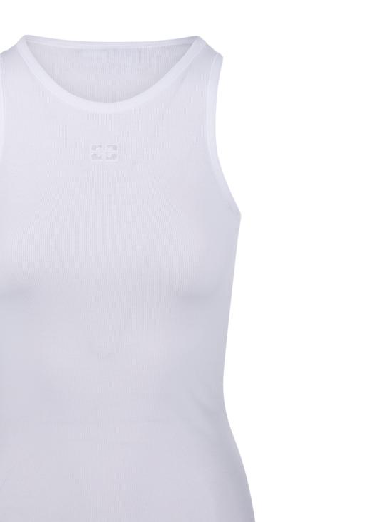 26SS 가니 토널 로고 코튼 립 탱크탑 A1050172 151 BRIGHT WHITE - GANNI