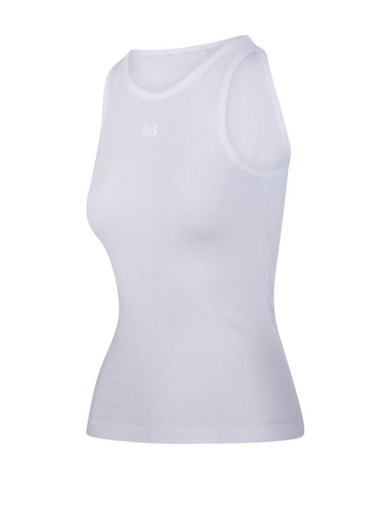 26SS 가니 토널 로고 코튼 립 탱크탑 A1050172 151 BRIGHT WHITE - GANNI