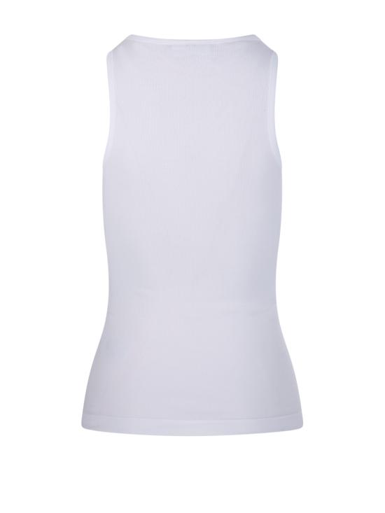 26SS 가니 토널 로고 코튼 립 탱크탑 A1050172 151 BRIGHT WHITE - GANNI