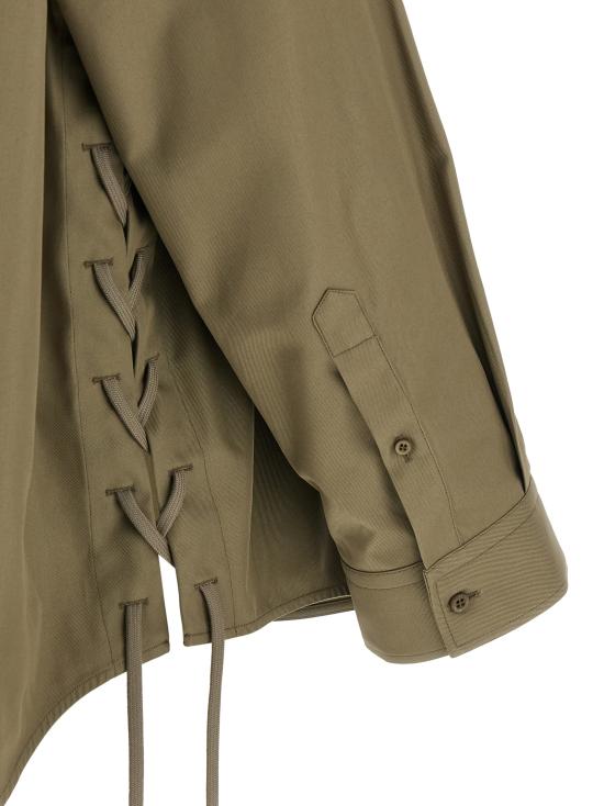 26SS 발렌시아가 레이스 업 셔츠 857835TTP089506 Green - BALENCIAGA