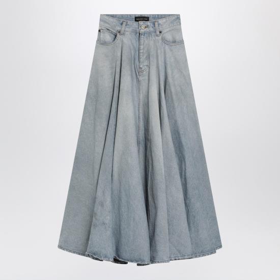 26SS 발렌시아가 고뎃 맥시 스커트 856906TTWB1 Light blue