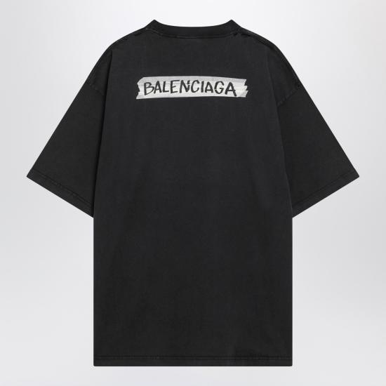 26SS 발렌시아가 마스킹 테이프 티셔츠 850990TTVL6 Black - BALENCIAGA