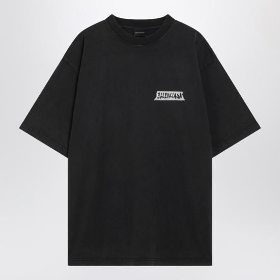26SS 발렌시아가 반팔 티셔츠 850990TTVL6 Black