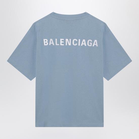 26SS 발렌시아가 백 미디엄 핏 티셔츠 850990TTVJ1 Light blue - BALENCIAGA