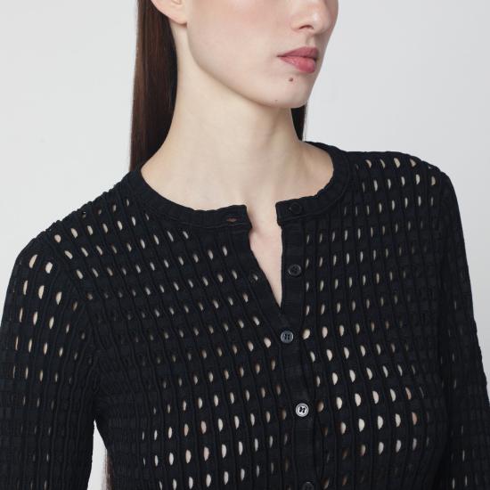 26SS 심카이 긴팔 티셔츠 126 6126 KVI Black - SIMKHAI