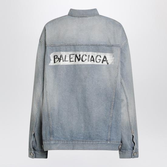 26SS 발렌시아가 레귤러 핏 데님 재킷 861410TTWB1 Light blue - BALENCIAGA