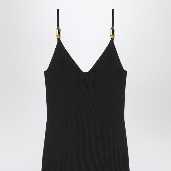 26SS 베르사체 미디 원피스 10185861A12699 Black - VERSACE