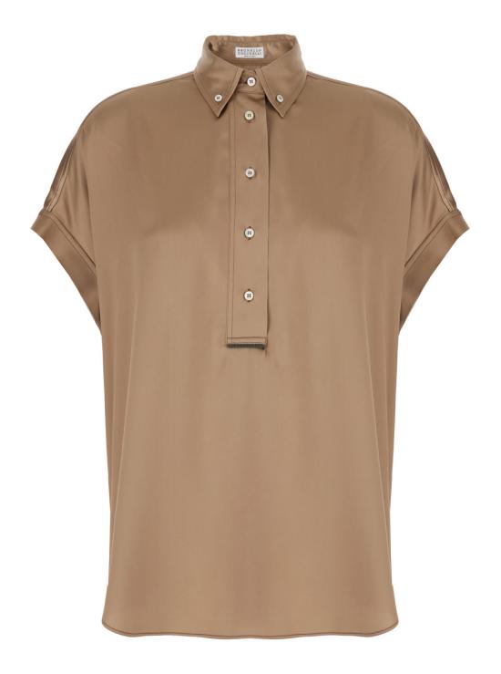 26SS 브루넬로 쿠치넬리 실크 블라우스 M0C59RA915C9237 Beige