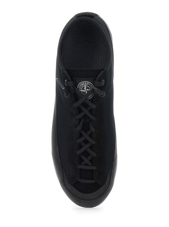 26SS 스톤 아일랜드 폴리 메쉬 로우탑 트레이너 컴퍼스 L1SFWS100010S0448V0029 Black - STONE ISLAND