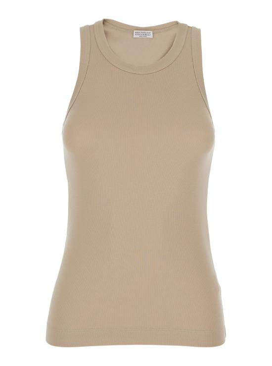 26SS 브루넬로 쿠치넬리 민소매 티셔츠 M0TC8FX230C8539 Beige
