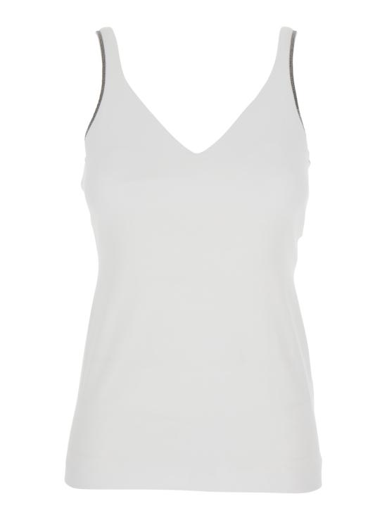 26SS 브루넬로 쿠치넬리 민소매 티셔츠 M0T18BA702C159 White