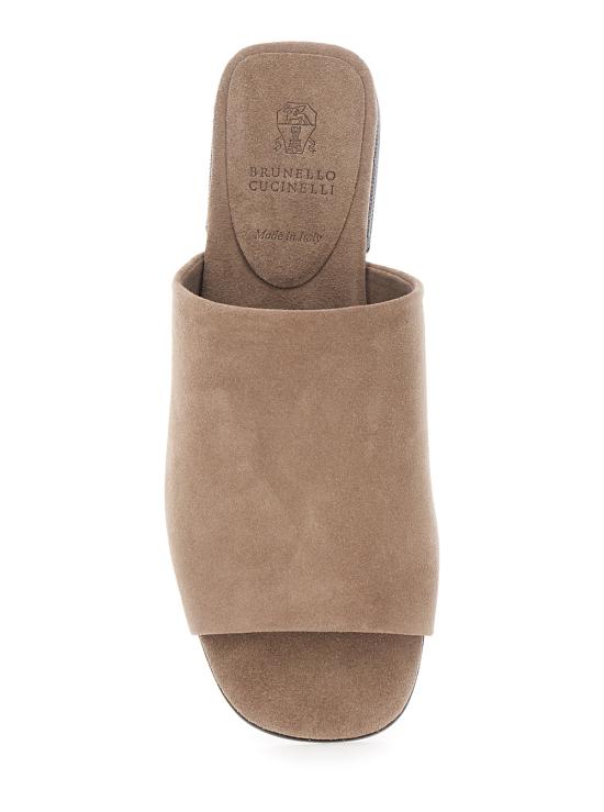 26SS 브루넬로 쿠치넬리 모닐리 스웨이드 뮬 MZSFC3170C8849 Beige - BRUNELLO CUCINELLI