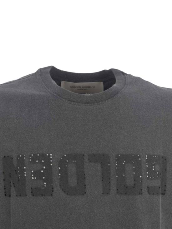 26SS 골든구스 골든 로고 프린트 반팔 티셔츠 GMP01220 P00067160318 Grey - GOLDEN GOOSE