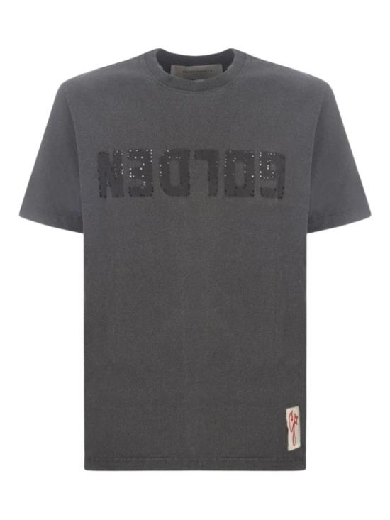 26SS 골든구스 골든 로고 프린트 반팔 티셔츠 GMP01220 P00067160318 Grey - GOLDEN GOOSE