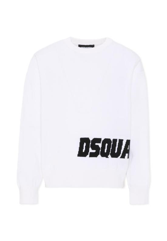 26SS [키즈] 디스퀘어드2 트레이닝 상의 DQ3242 D0ACT DQ100 WHITE