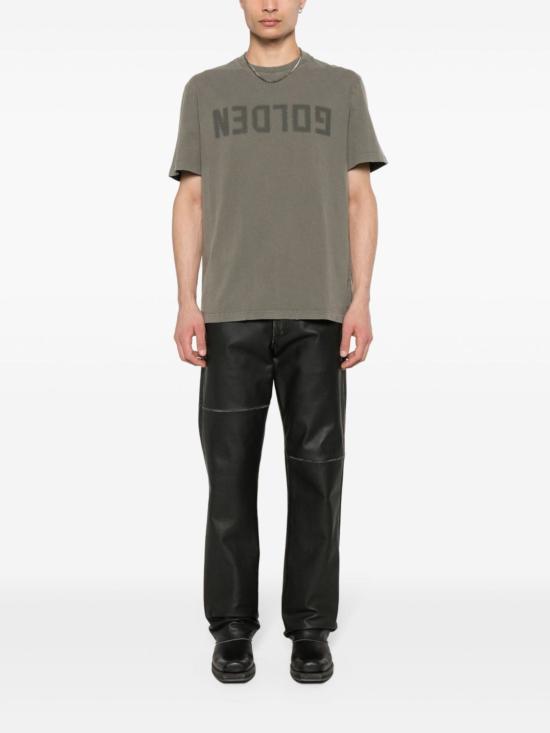 26SS 골든구스 골든 로고 프린트 반팔 티셔츠 GMP01220 P00067135479 Green - GOLDEN GOOSE