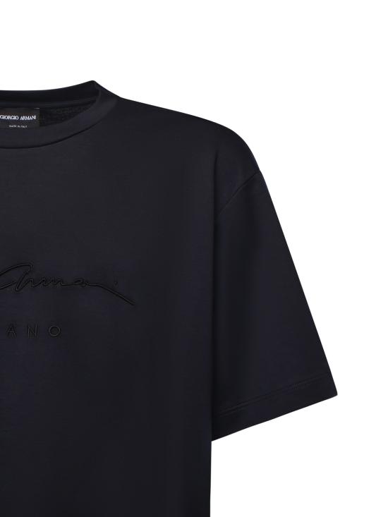 25FW 엠포리오 아르마니 반팔 티셔츠 6GSM90SJ RQZUBSG Blue - EMPORIO ARMANI